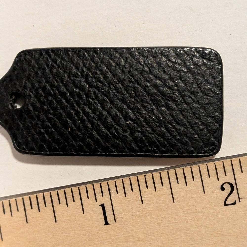 Coach Black Textured Leather Hang‎ Tag